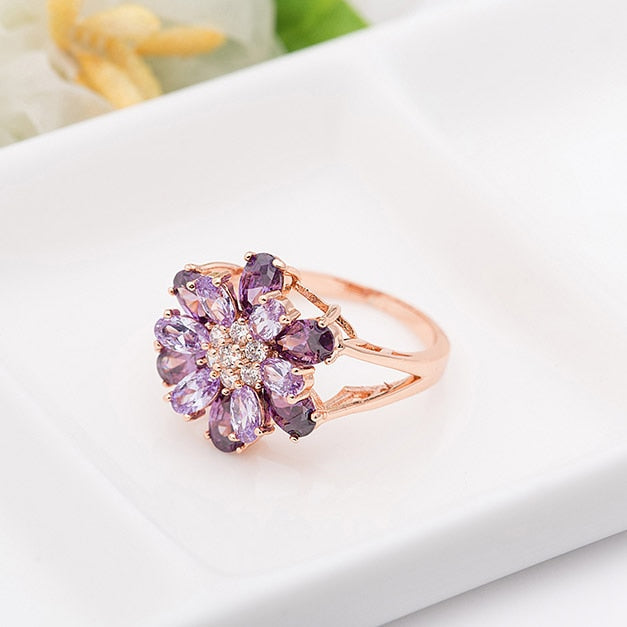Peris Gems Big Flower Diamond Engagement Rings | Gold Zircon SHEIN Amazon Temu