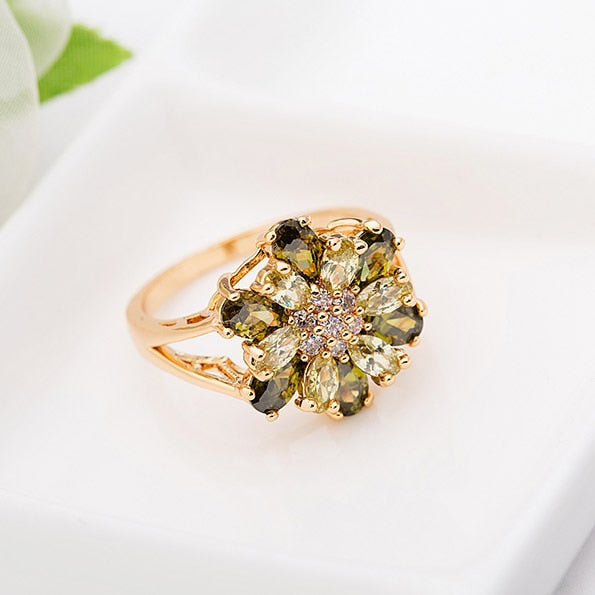 Peris Gems Big Flower Diamond Engagement Rings | Gold Zircon SHEIN Amazon Temu