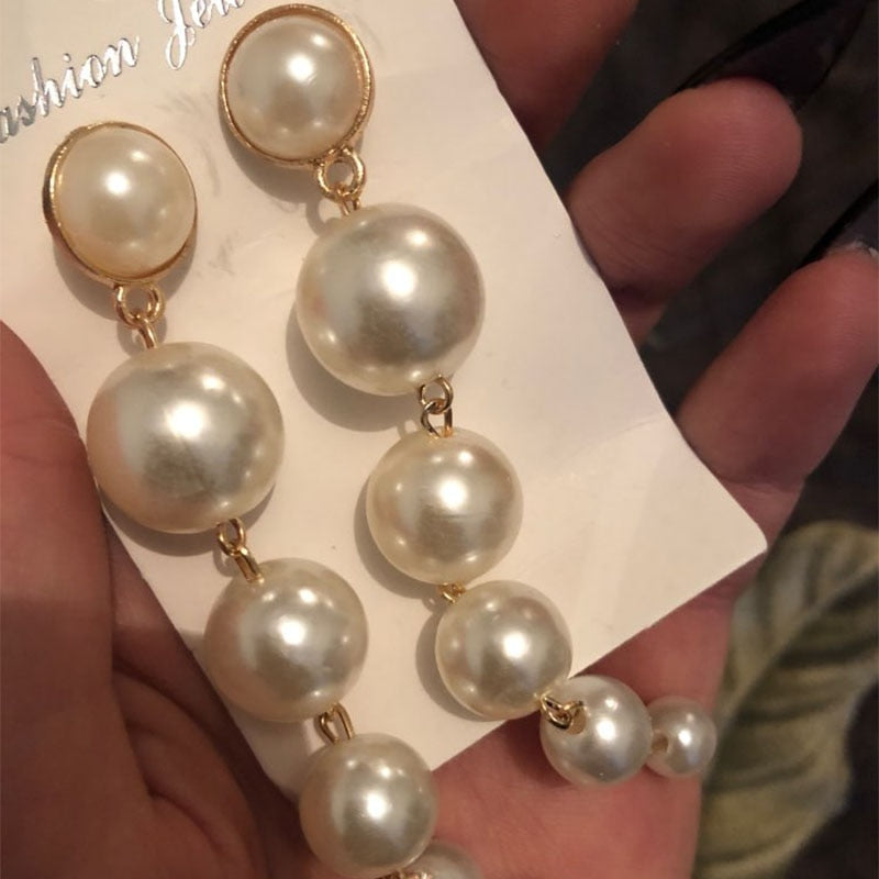 Peris Gems Big Pearl Tassel Earrings for Women | Silver Round Pearl Earring Collection SHEIN Amazon Temu