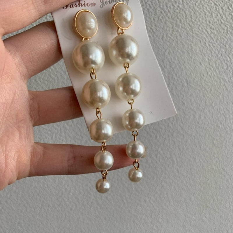 Peris Gems Big Pearl Tassel Earrings for Women | Silver Round Pearl Earring Collection SHEIN Amazon Temu