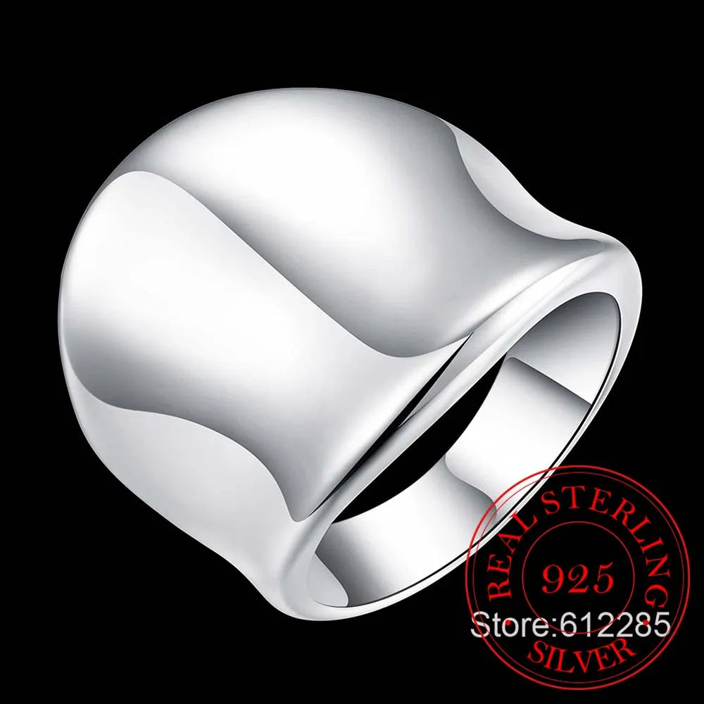 Peris Gems Big Smooth 925 Silver Anniversary Ring for Women SHEIN Amazon Temu