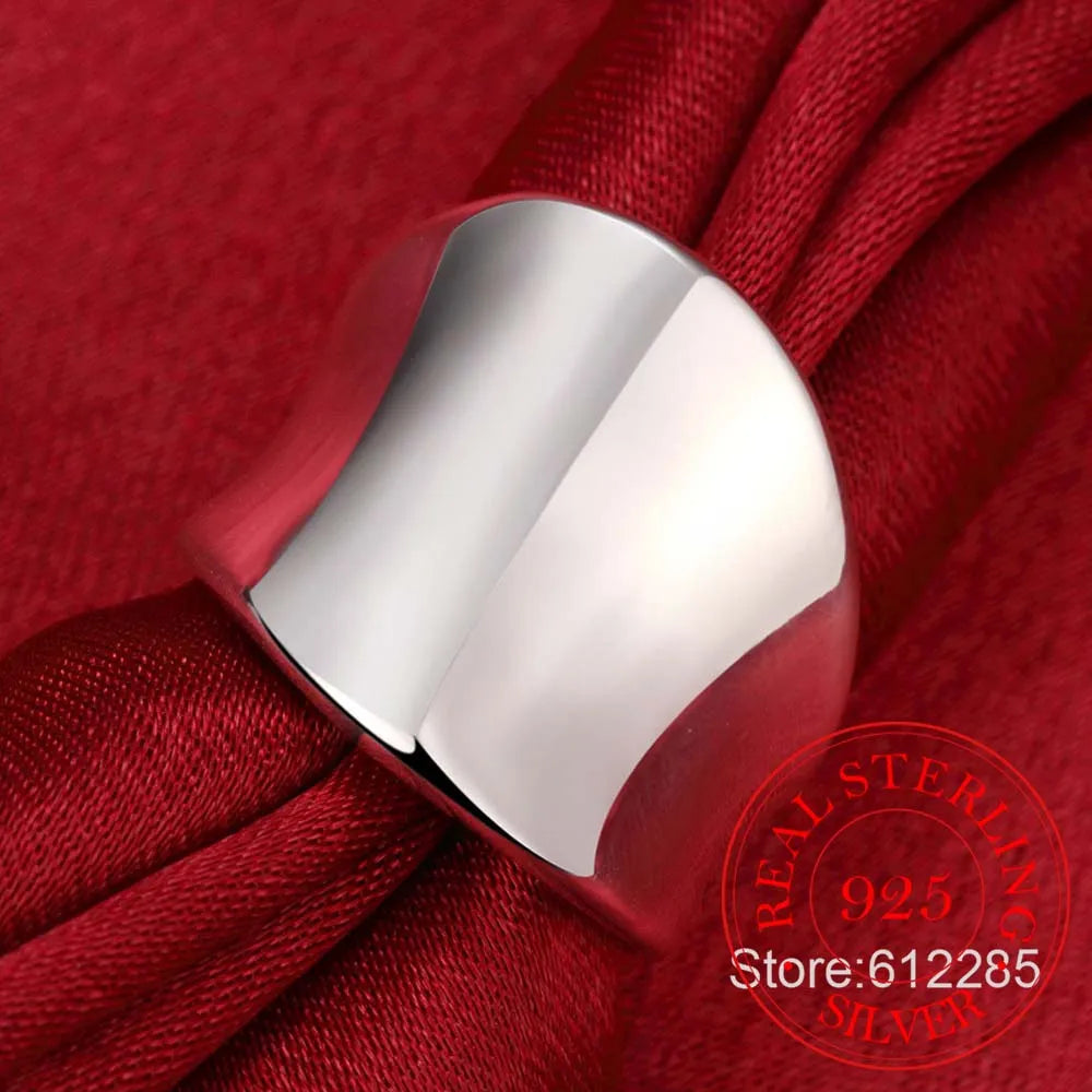 Peris Gems Big Smooth 925 Silver Anniversary Ring for Women SHEIN Amazon Temu