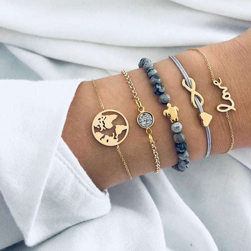 Peris Gems Bird Set Bohemian Style 5pc Rope Charm Bracelet Sets for Women SHEIN Amazon Temu