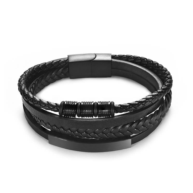 Peris Gems Black / 18.5cm Woven Multilayered Bracelets Unisex | Stainless-Steel Clasp SHEIN Amazon Temu