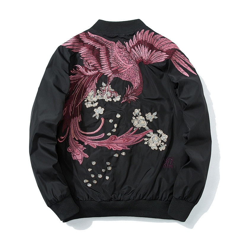 Peris Gems Black 2 / S Embroidered Bird Bomber Jacket for Men | Street Fashion Jackets Embroidered Bird Bomber Jacket for Men Street Fashion Jacket SHEIN Amazon Temu
