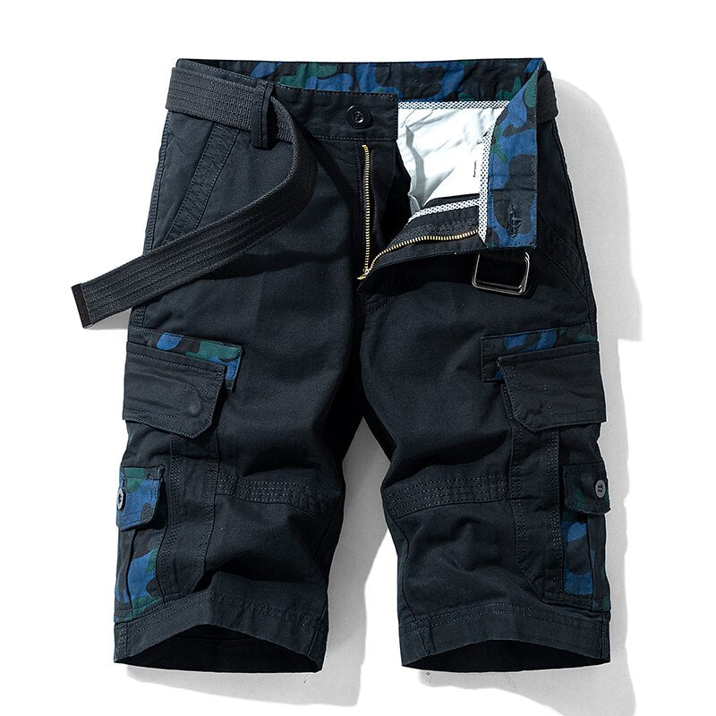 Peris Gems Black / 28 Classic Pocketed Cotton Camo Cargo Shorts for Men SHEIN Amazon Temu