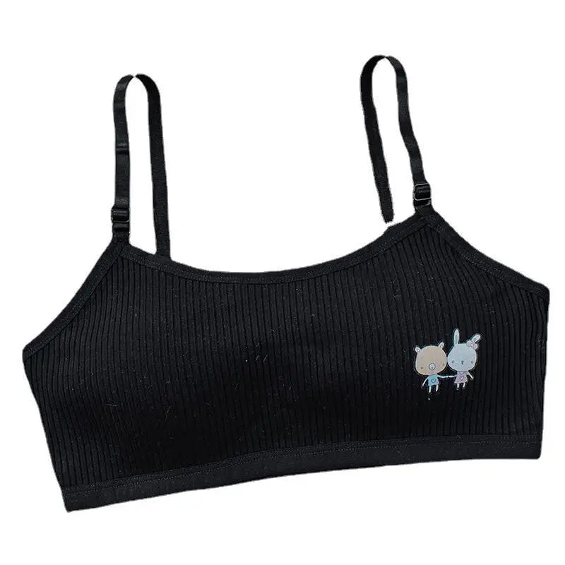 Peris Gems black / 30-65kg 8-16 Years Kids Bras Young Girls Underwear Teenage Training Bras Women Cotton Kids Cute Brassiere Tube Tops Girl&