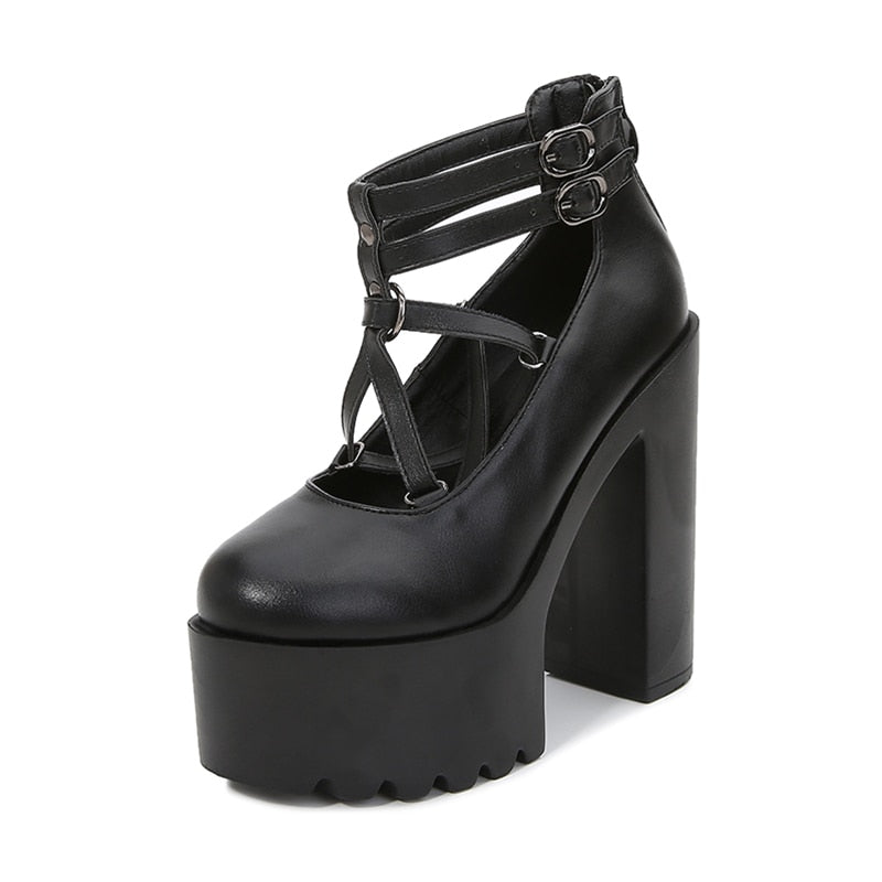 Peris Gems Black / 34 High Heel Rubber Sole Platform Shoes for Women | Leather Pumps High Heel Rubber Sole Platform Shoes for Women Leather Pumps SHEIN Amazon Temu