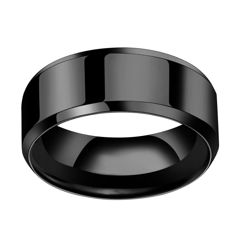 Peris Gems Black / 5 Classic Polished Titanium Rings Unisex | Stainless Steel SHEIN Amazon Temu