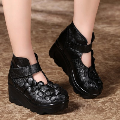 Peris Gems Black / 5 Round Toe Leather Ankle Boots for Women | Platform Boots SHEIN Amazon Temu