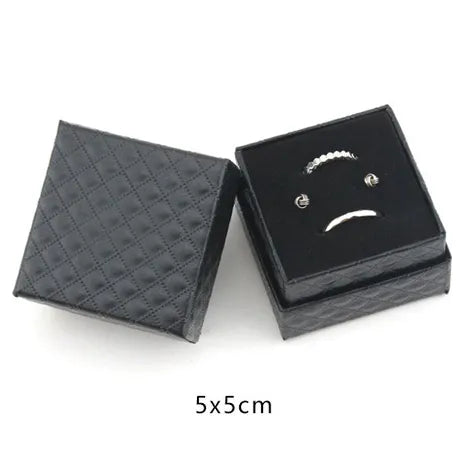 Peris Gems black-5x5 Quilted PU Leather Jewelry Storage Packaging Box 7.5x7.5x3.5cm Quilted PU Leather Jewelry Storage Packaging Box 7.5x7.5 SHEIN Amazon Temu