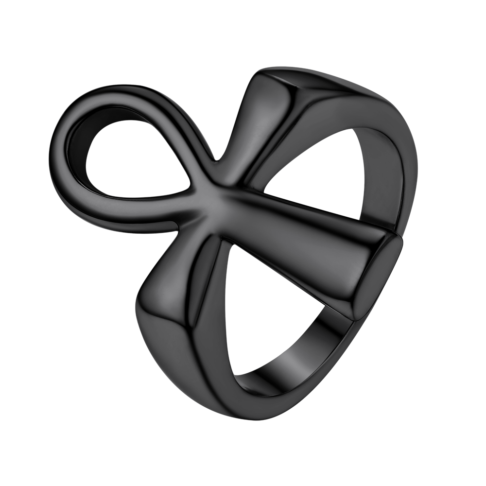 Peris Gems Black / 7 Stainless Steel Key of Life Rings Unisex | Egyptian Hieroglyphs Symbol Ring Stainless Steel Key of Life Ring Unisex | Egyptian Symbol SHEIN Amazon Temu