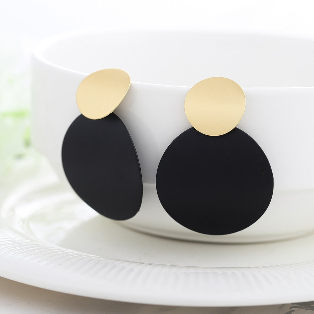 Peris Gems Black and Golden Drop Earrings for Women | Hollow Dangle Earrings for Women SHEIN Amazon Temu