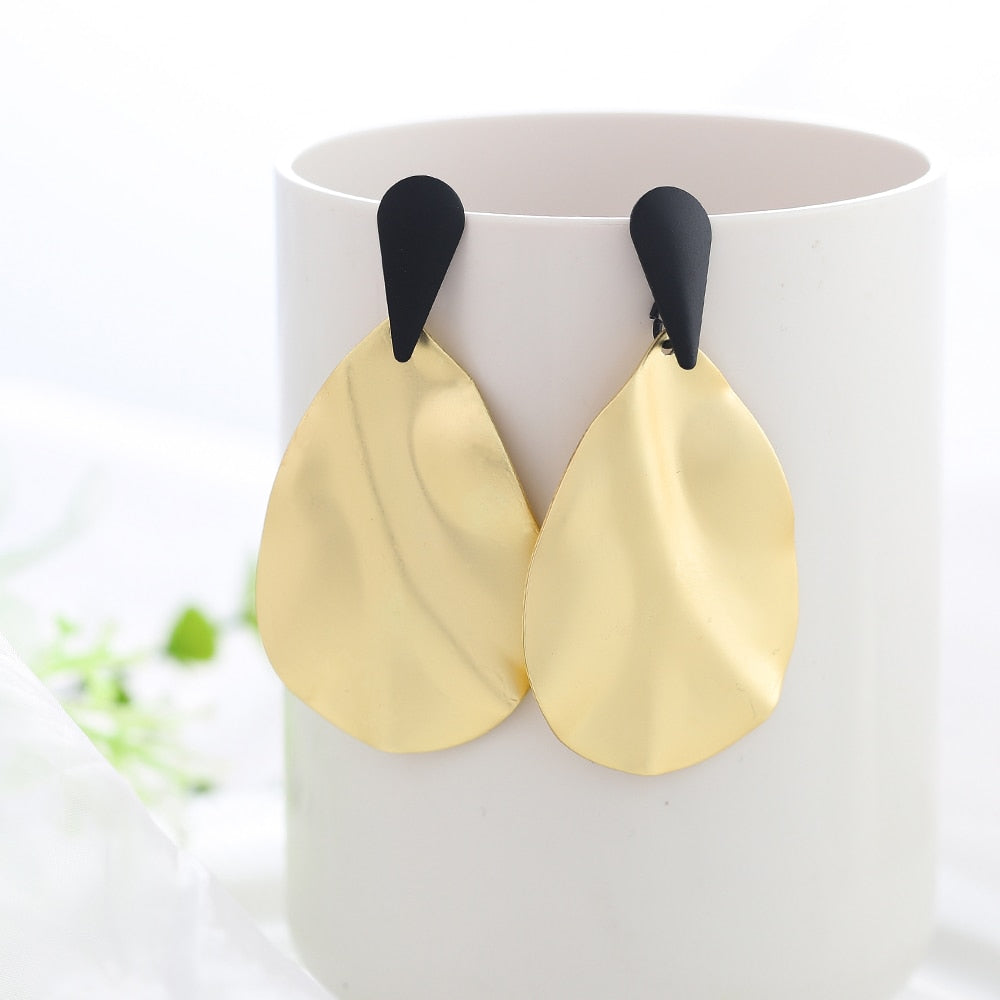 Peris Gems Black and Golden Drop Earrings for Women | Hollow Dangle Earrings for Women SHEIN Amazon Temu