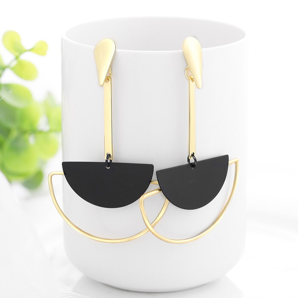 Peris Gems Black and Golden Drop Earrings for Women | Hollow Dangle Earrings for Women SHEIN Amazon Temu