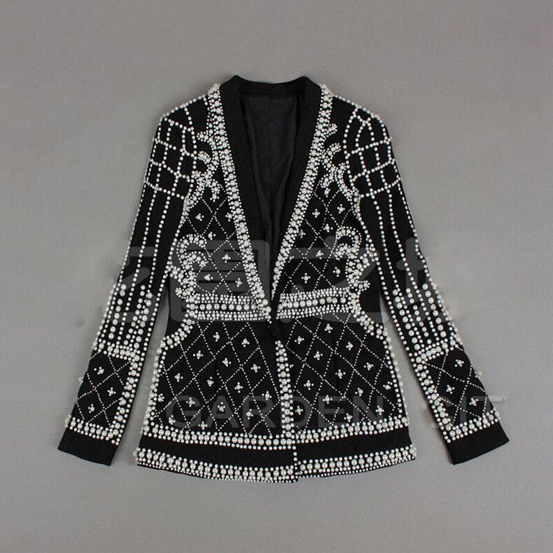 Peris Gems Black and White Pearl Blazer Jackets for Women SHEIN Amazon Temu