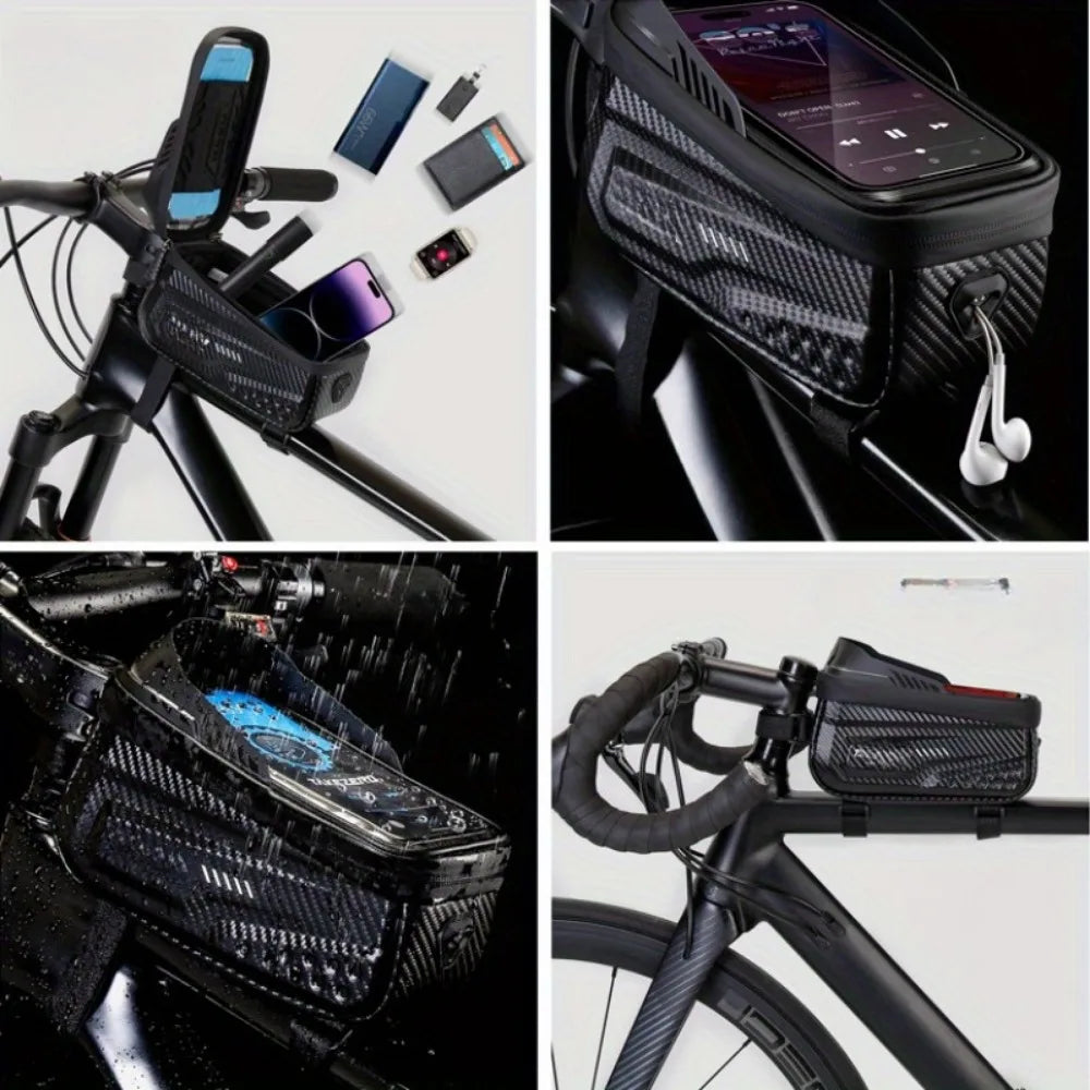 Peris Gems Black Bicycle Top Tube Bag, Frame Bag, Hard Shell Bag, Waterproof Mountain Bike Mobile Phone Bag, Saddle Bag, Cycling Equipment Bicycle Top Tube Bag, Frame Bag, Hard Shell Bag, Waterproof Mountain Bike Mobile Phone Bag, Saddle Bag, Cycling Equipment SHEIN Amazon Temu