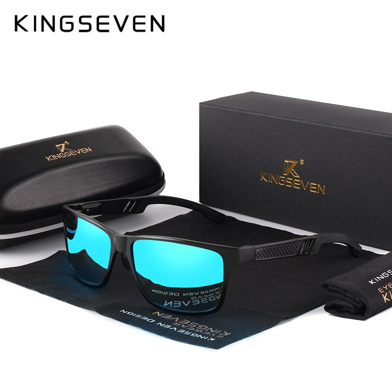 Peris Gems Black Blue Rectangular Aluminum Polarized Sunglasses for Men SHEIN Amazon Temu
