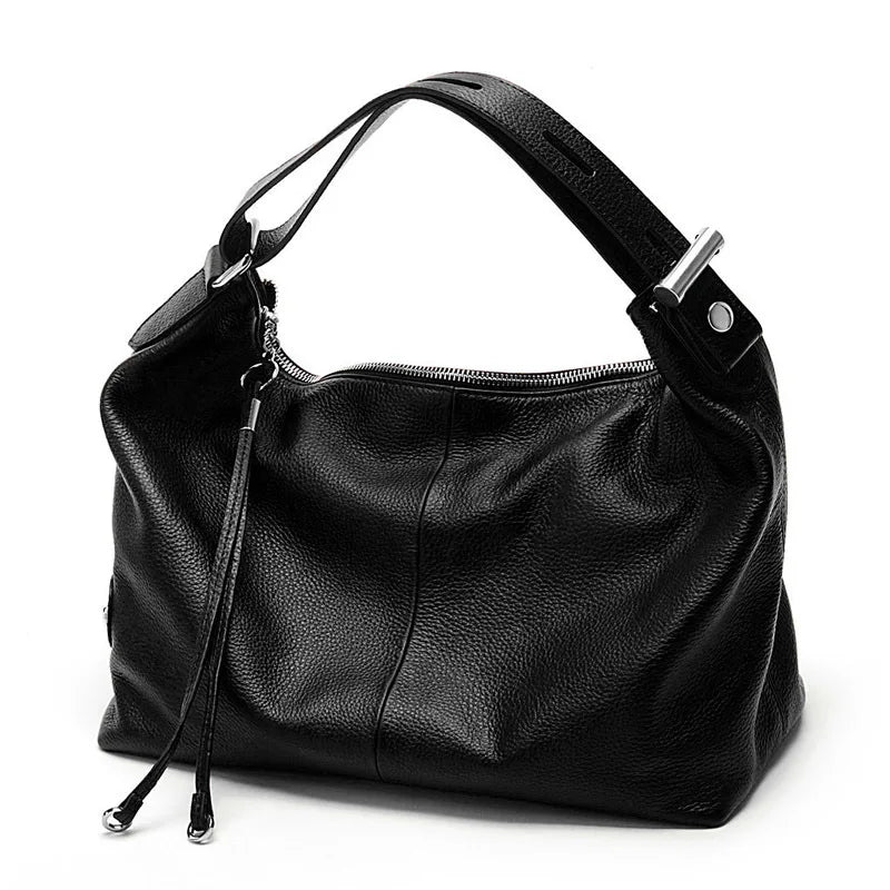 Peris Gems Black / CHINA ZENCY Hot Stylish 100% Genuine Cow Leather Women Handbag Extendable Handle Strap Cowhide Ladies Tote Shoulder Bags Purse Satchel SHEIN Amazon Temu