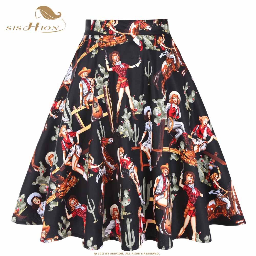 Peris Gems Black Cowgirl / S Cotton Midi Skirt Collection for Women | Floral Polka Dot Skirts SHEIN Amazon Temu