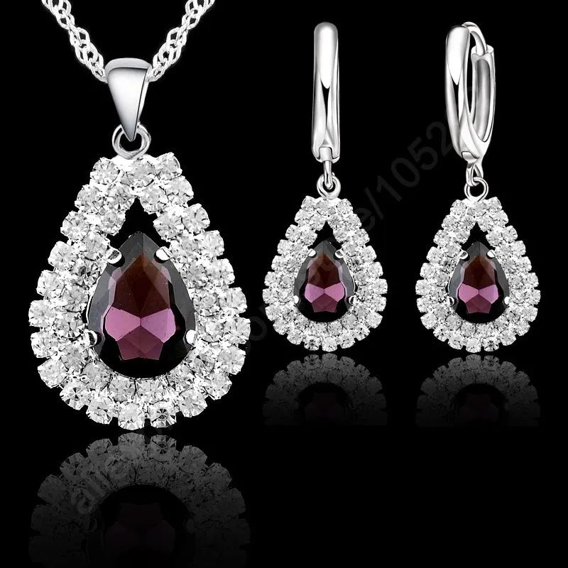 Peris Gems Black Diamond 925 Silver Necklace and Earrings Set for Women SHEIN Amazon Temu