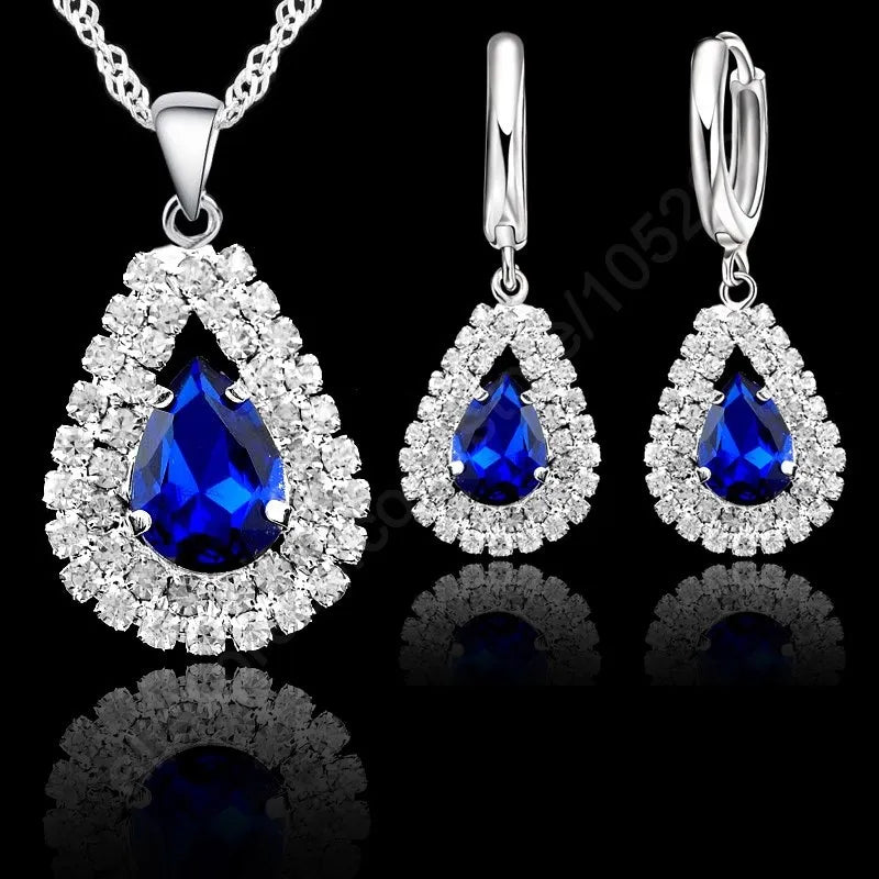 Peris Gems Black Diamond 925 Silver Necklace and Earrings Set for Women SHEIN Amazon Temu