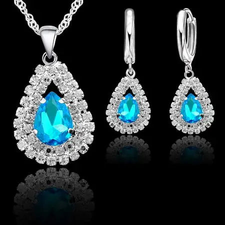 Peris Gems Black Diamond 925 Silver Necklace and Earrings Set for Women SHEIN Amazon Temu