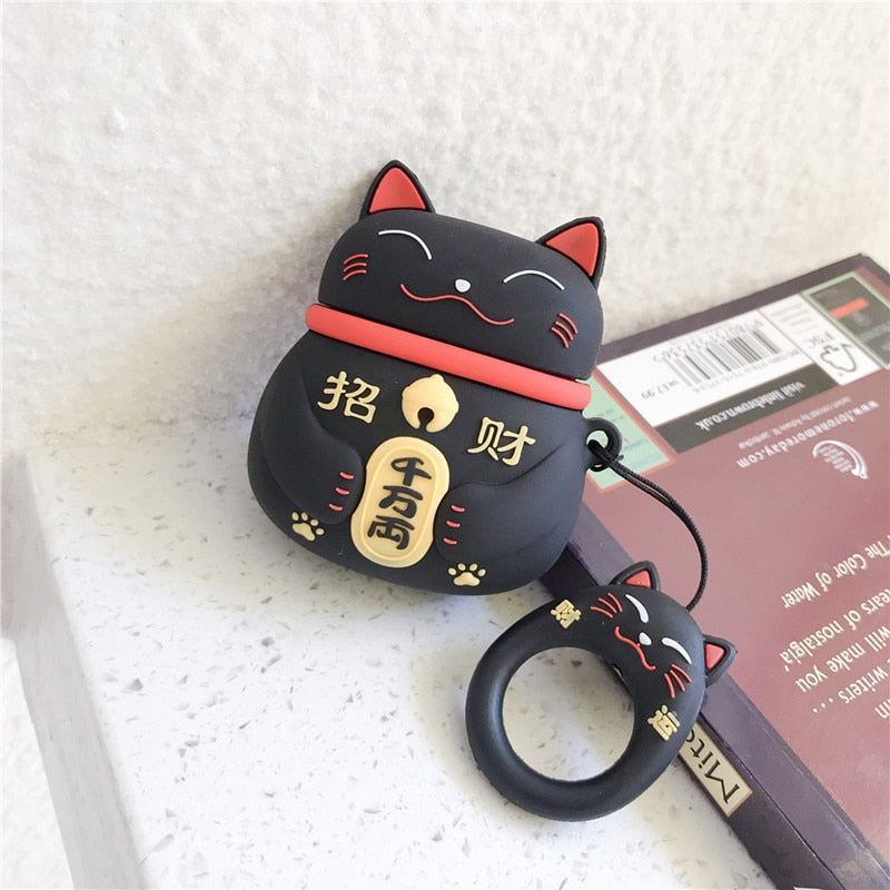 Peris Gems Black / for AirPods Pro Japanese Style Lucky Cat Silicone AirPod Pro Protective Case SHEIN Amazon Temu