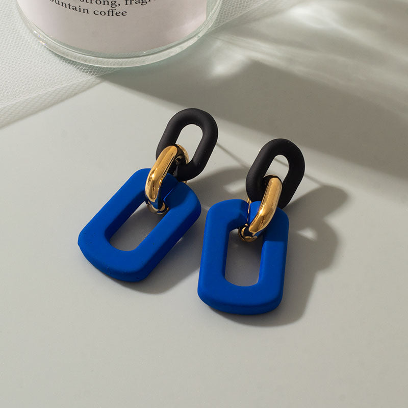 Peris Gems Black Gold & Blue Klein Blue Earrings for Women | Acrylic Geometric Dangle Earrings SHEIN Amazon Temu