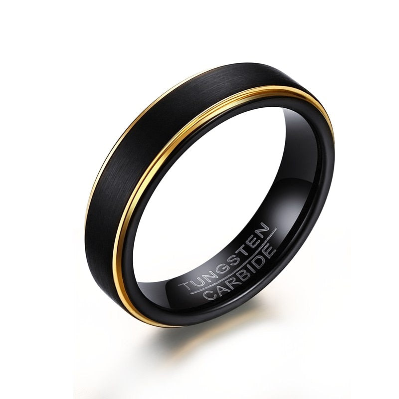 Peris Gems Black Gold Lined 5MM Tungsten Rings for Men SHEIN Amazon Temu