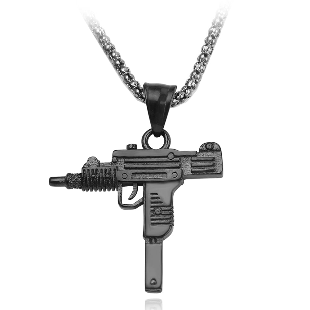 Peris Gems black Gold Uzi Necklaces Unisex | Goth Hip-Hop Gun Jewelry SHEIN Amazon Temu