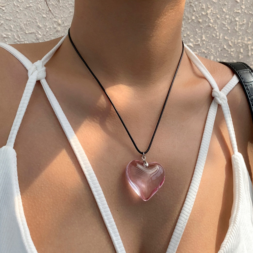 Peris Gems Black Gothic Bowknot Choker Necklace with Big Heart Pendant for Women Black Gothic Bowknot Choker Necklace with Big Heart Pendant SHEIN Amazon Temu