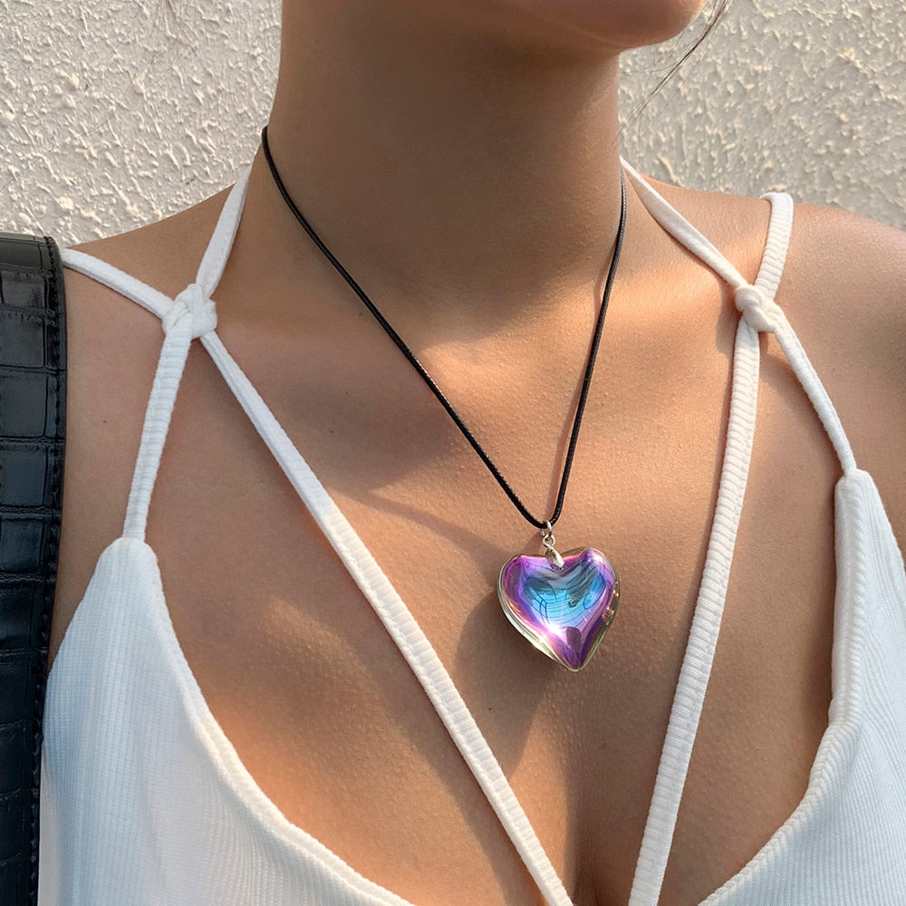 Peris Gems Black Gothic Bowknot Choker Necklace with Big Heart Pendant for Women Black Gothic Bowknot Choker Necklace with Big Heart Pendant SHEIN Amazon Temu