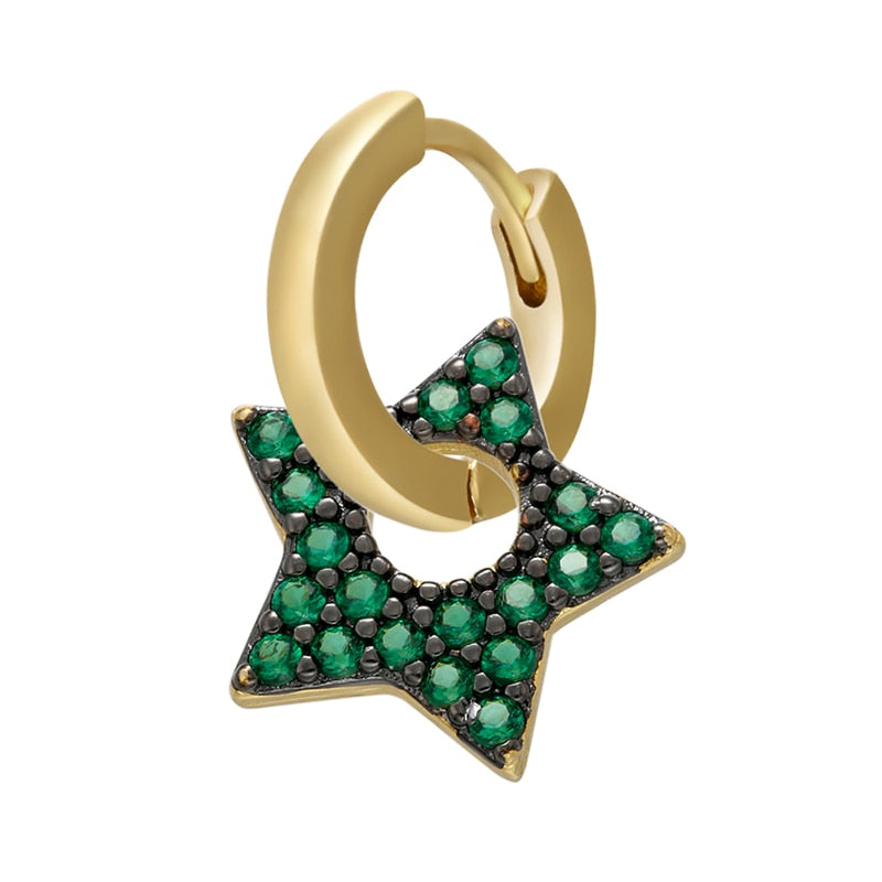 Peris Gems black green 1 Crystal Heart Earrings for Women | Gold and Diamond Hoop Earrings SHEIN Amazon Temu
