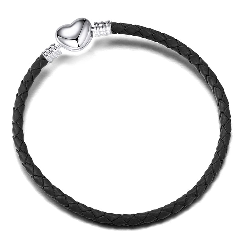Peris Gems Black Heart / 16cm Silver Chain Charm Bracelets | Silver Love Bracelet SHEIN Amazon Temu