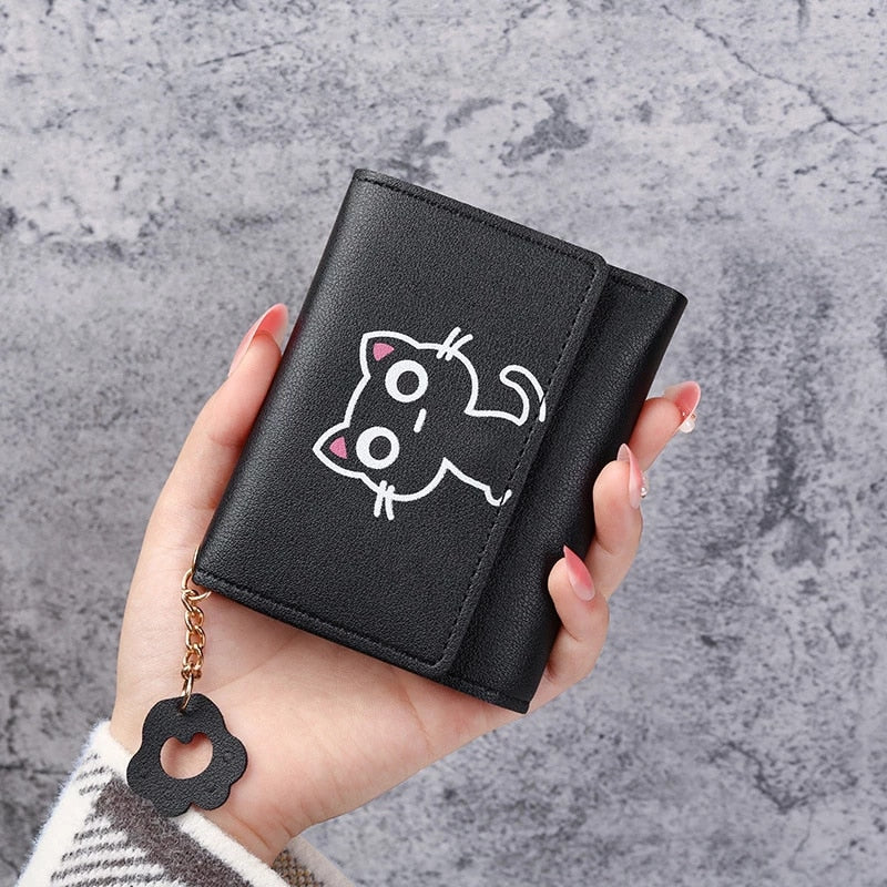 Peris Gems Black Hollow Cat Cute Animal Art Small Wallet for Women | Short Purse for Females Small Card Holder SHEIN Amazon Temu