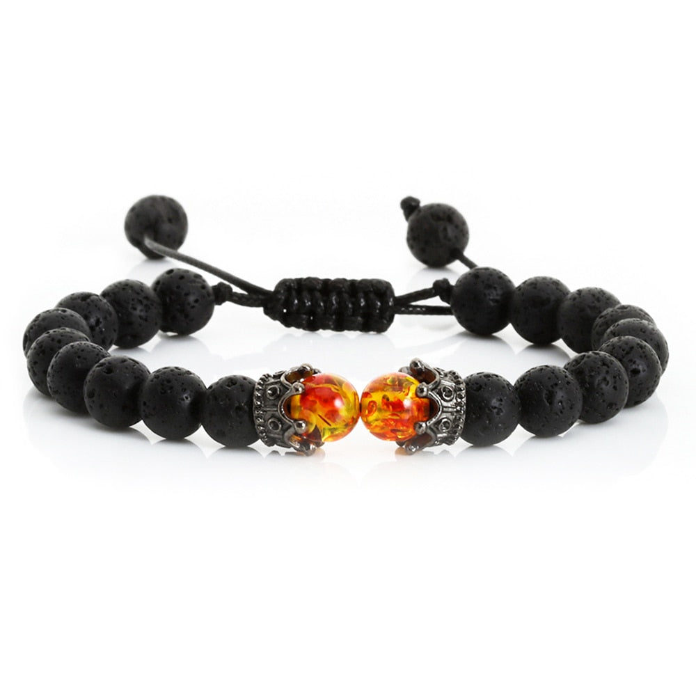 Peris Gems Black Lava 2 Black Lava Stone Bracelets | Braided Charm Beads Bracelet SHEIN Amazon Temu
