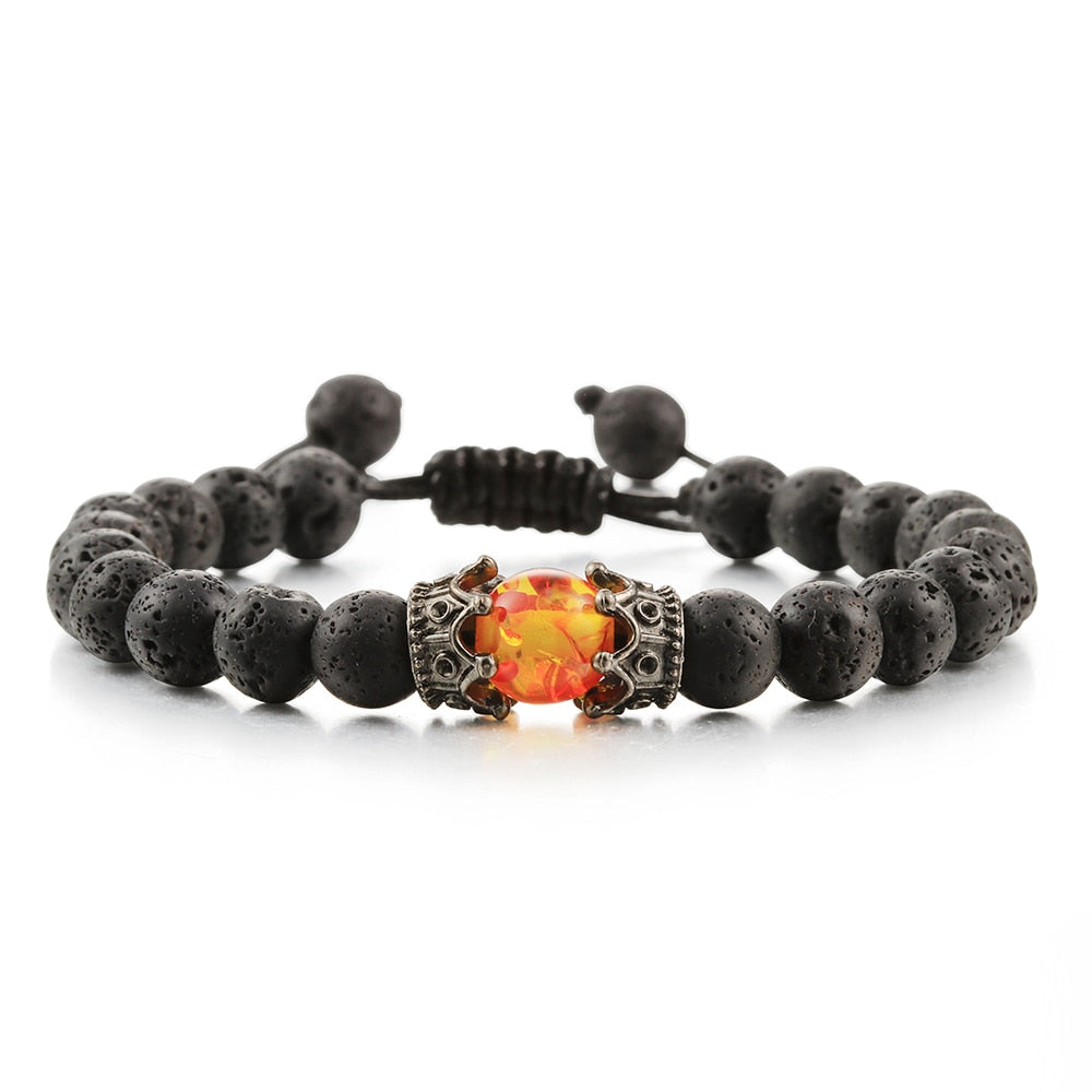 Peris Gems Black Lava Black Lava Stone Bracelets | Braided Charm Beads Bracelet SHEIN Amazon Temu
