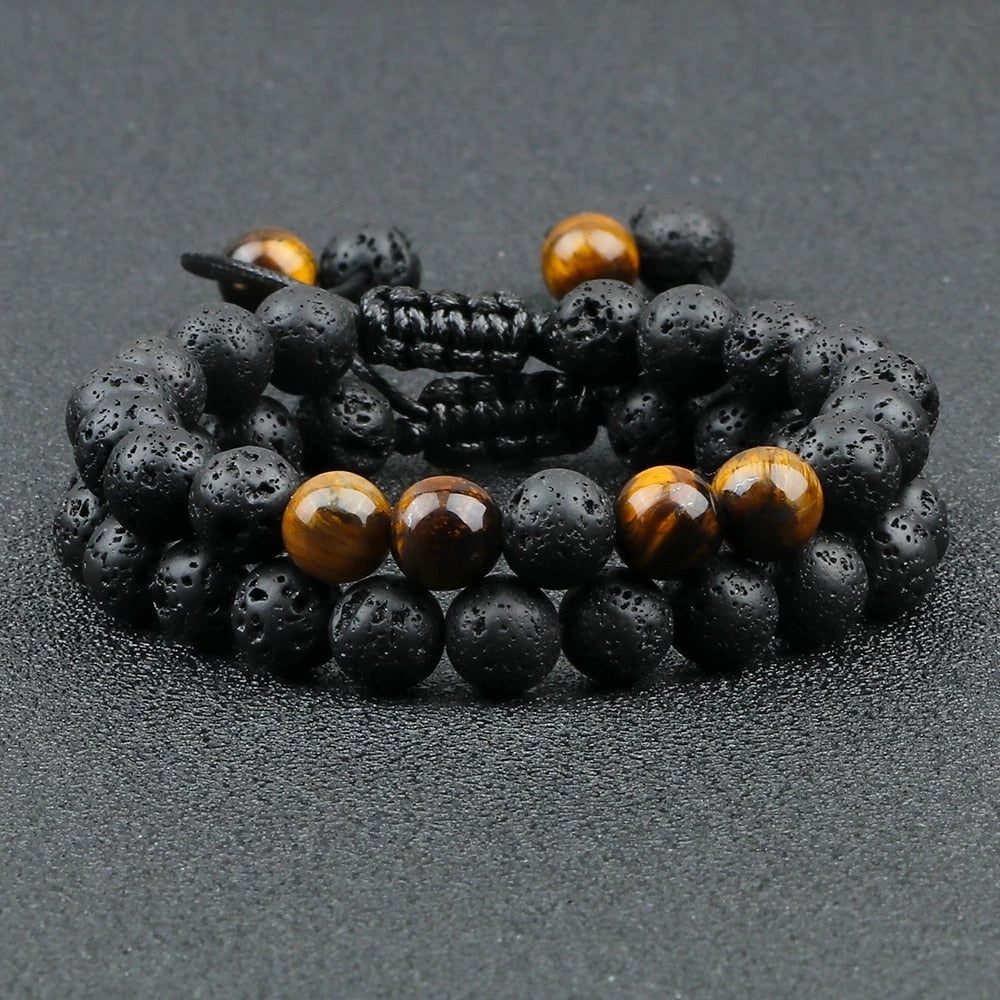 Peris Gems Black Lava Stone Bracelets | Braided Charm Beads Bracelet SHEIN Amazon Temu