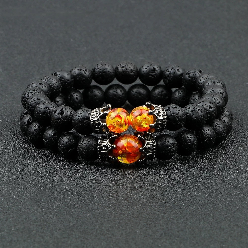 Peris Gems Black Lava Stone Bracelets | Braided Charm Beads Bracelet SHEIN Amazon Temu