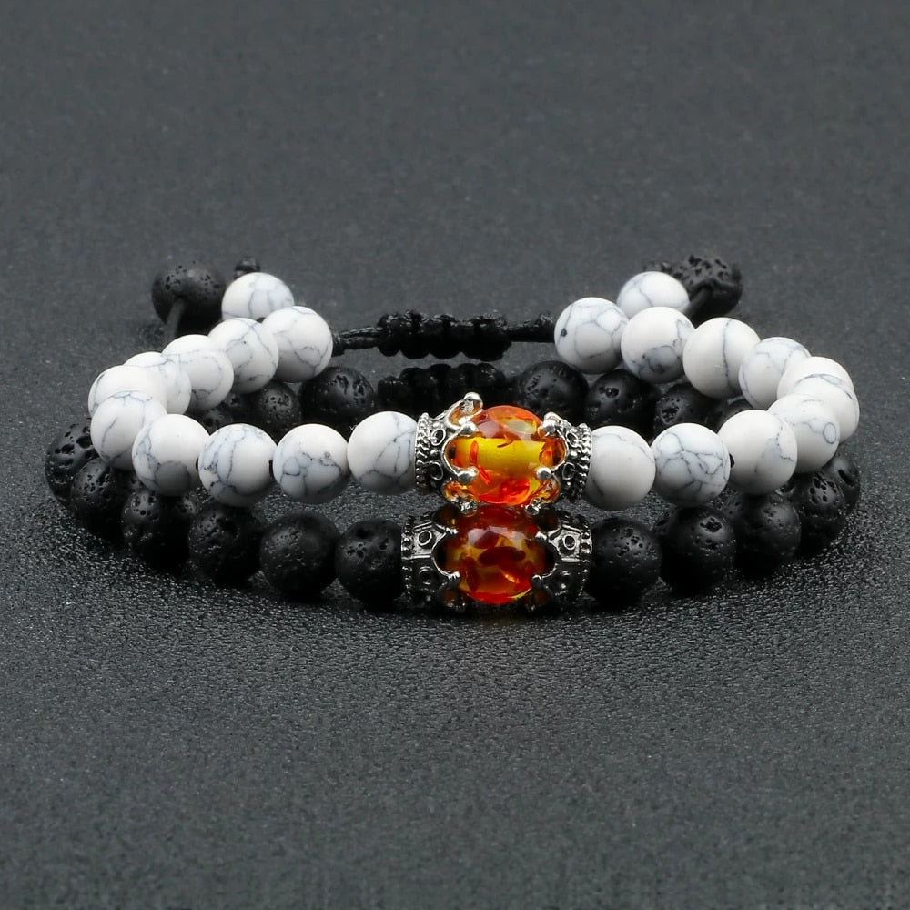 Peris Gems Black Lava Stone Bracelets | Braided Charm Beads Bracelet SHEIN Amazon Temu