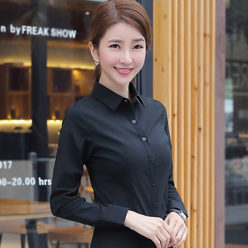 Peris Gems Black Long Sleeve / S Short and Long Sleeve Collar Shirts for Women | Button Up Shirts Short and Long Sleeve Collar Shirts for Women | Button Ups SHEIN Amazon Temu