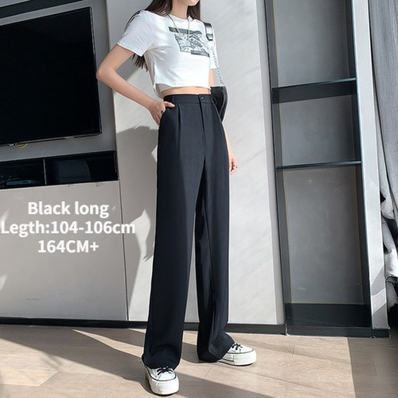 Peris Gems black long / XS Casual High Waist Wide Leg Long Pants for Women | Loose Pants Casual High Waist Wide Leg Long Pants for Women | Loose Pant SHEIN Amazon Temu