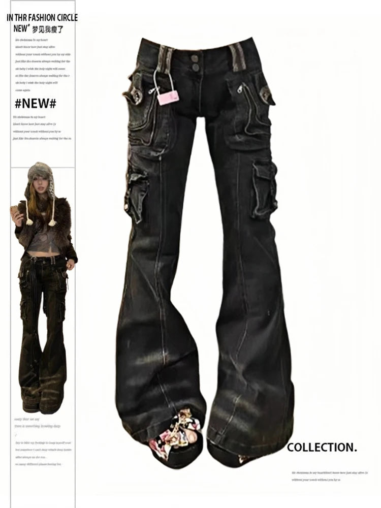Peris Gems Black / M Women Korean Fashion Chic Jeans Grunge Japanese Harajuku Gyaru Y2K Denim Cargo Pants Cyber Punk Hip-pop 2000s Aesthetic Tomboy Women Korean Fashion Chic Jeans Grunge Japanese Harajuku Gyaru Y2K Denim Cargo Pants Cyber Punk Hip-pop 2000s Aesthetic Tomboy SHEIN Amazon Temu