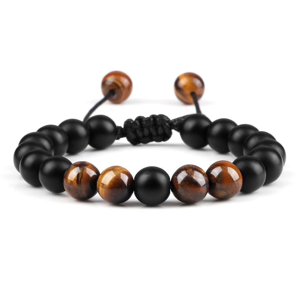 Peris Gems Black Matte 1 Black Lava Stone Bracelets | Braided Charm Beads Bracelet SHEIN Amazon Temu