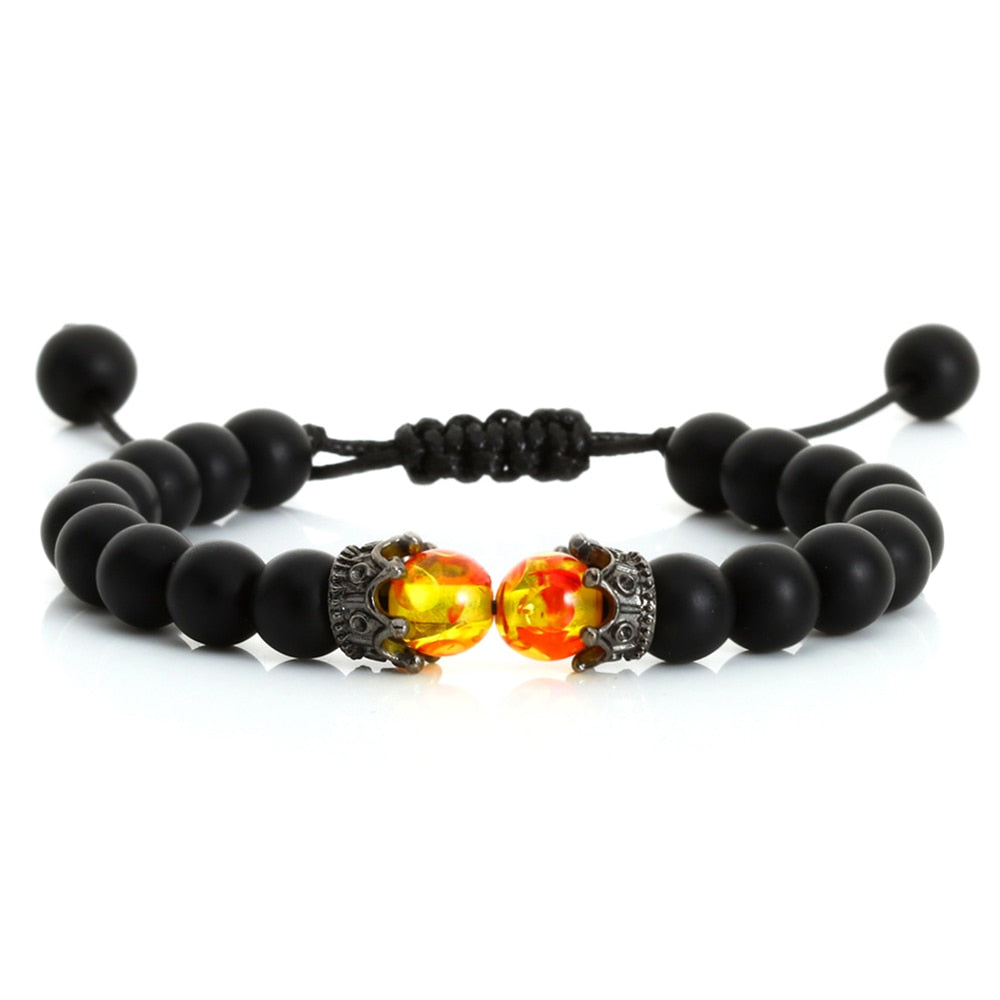 Peris Gems Black Matte Black Lava Stone Bracelets | Braided Charm Beads Bracelet SHEIN Amazon Temu