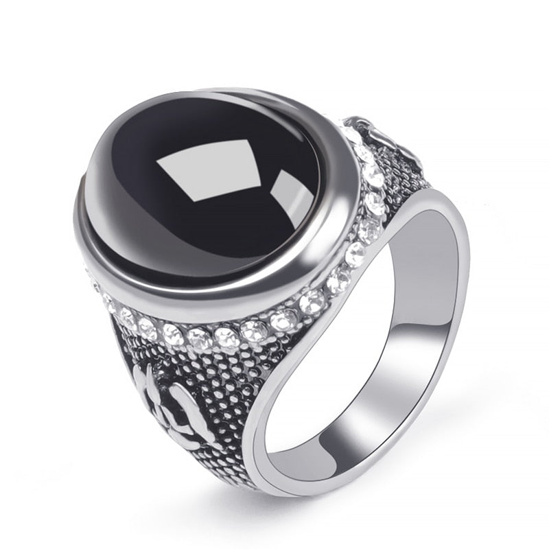 Peris Gems Black Oval Stone Signet Rings Unisex | Antique Jewelry SHEIN Amazon Temu