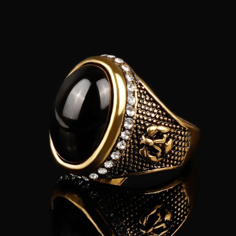 Peris Gems Black Oval Stone Signet Rings Unisex | Antique Jewelry SHEIN Amazon Temu