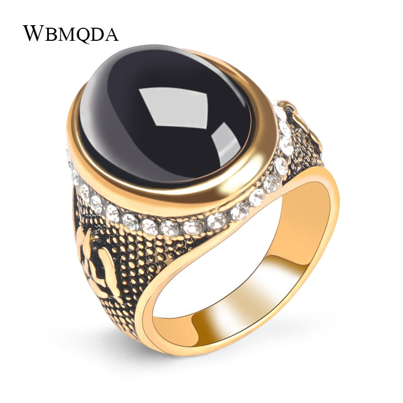 Peris Gems Black Oval Stone Signet Rings Unisex | Antique Jewelry SHEIN Amazon Temu