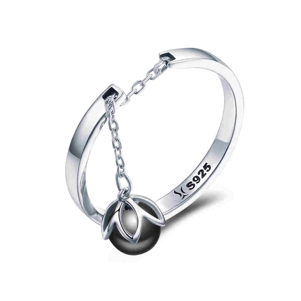 Peris Gems Black Pearl Pearl Tassel Ring for Women | Sterling Silver Open Ring SHEIN Amazon Temu